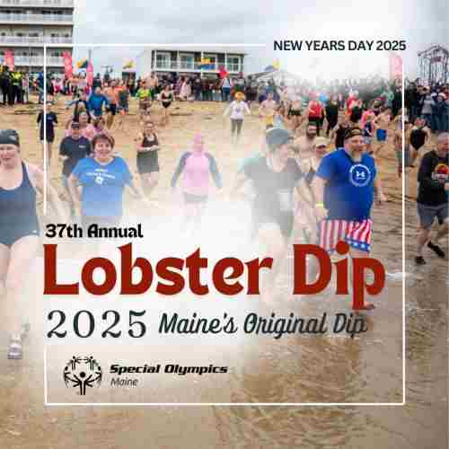 Special Olympics Maine's Lobster Dip in Old Orchard Beach on 1 Jan