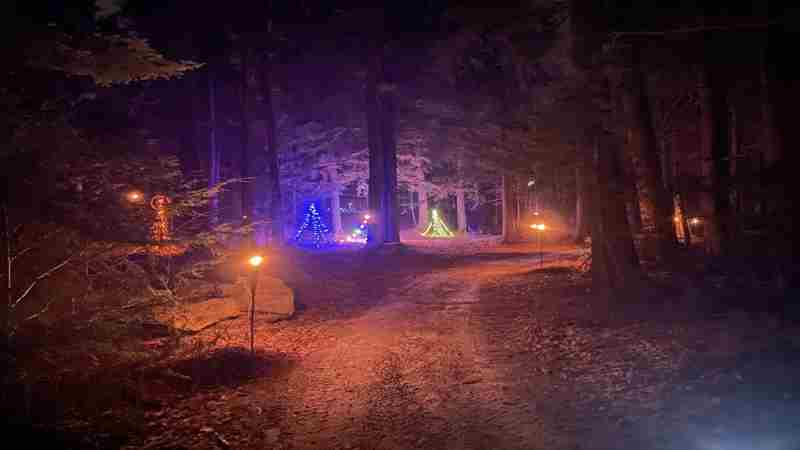 Christmas Light Walk at Spiller Country Farm in Maine on 24 Dec