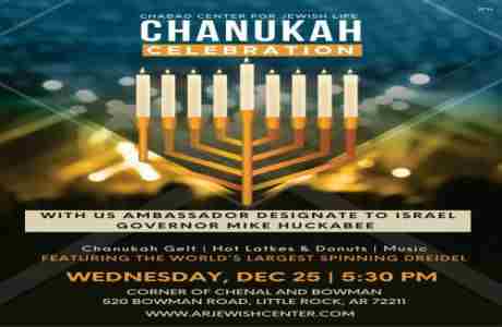 Grand Chanukah Menorah Lighting with US Ambassador to Israel Designate Gov. Mike Huckabee in Little Rock on 25 Dec