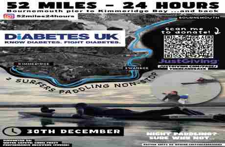 52miles24hours - DiabetesUK charity surfboard paddle! in England on 27 Dec