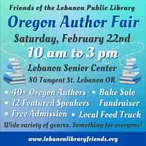 Oregon Author Fair in Lebanon on 22 Feb