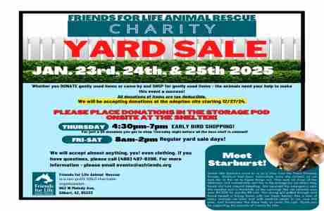 HUGE half-acre annual charity yard sale in Gilbert on 23 Jan