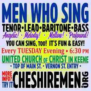 Sing with Us! Cheshiremen Chorus meets weekly! in Keene on 18 Feb