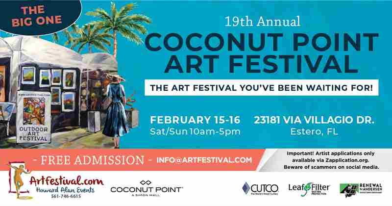 19th Annual Coconut Point Art Festival in Estero on 15 Feb