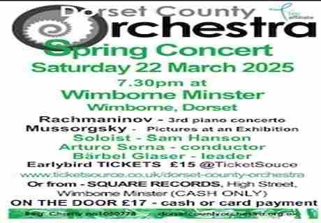 Dorset County Orchestra Spring Concert in Wimborne on 22 Mar