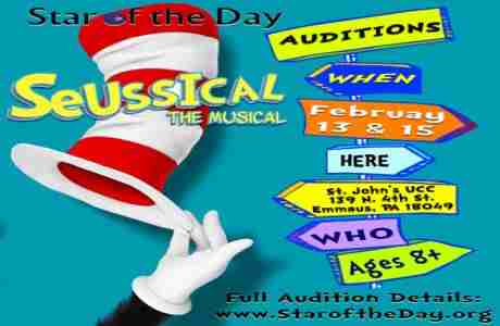 Star of the Day hosts auditions for Seussical The Musical in Emmaus on 13 Feb