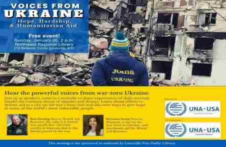 Louisville to welcome speakers from city on Ukraine's war front in Louisville on 26 Jan