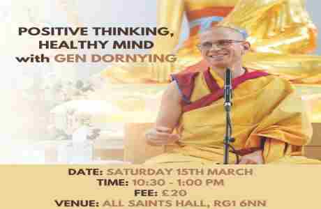 JOIN OUR HALF DAY MEDITATION COURSE: Positive Thinking, Healthy Mind, with Gen Doryning in Reading on 15 Mar