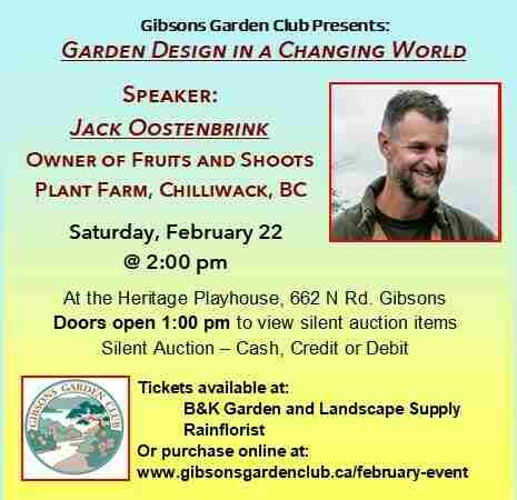 Garden Design in a Changing World in Gibsons on 22 Feb