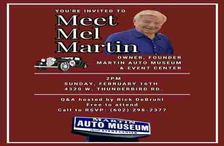 Meet Mel Martin of the Martin Auto Museum in Glendale on 16 Feb