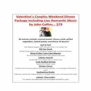 Special Valentine's Day dinner with live accordian music by John Collins in Denver on 14 Feb