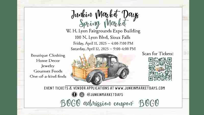 Junkin' Market Days Spring Shopping Event in Sioux Falls on 11 Apr