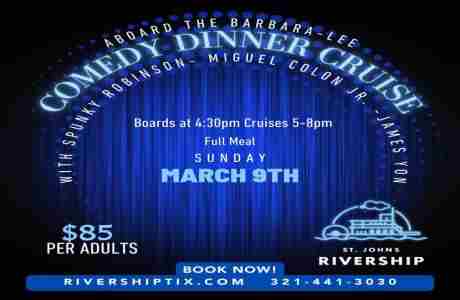 St Johns Rivership Co: Comedy Dinner Cruise Aboard the Barbara Lee in Sanford on 9 Mar