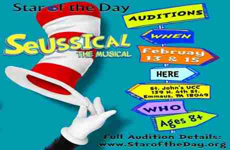 AUDITIONS - Seussical the Musical in Emmaus on 13 Feb