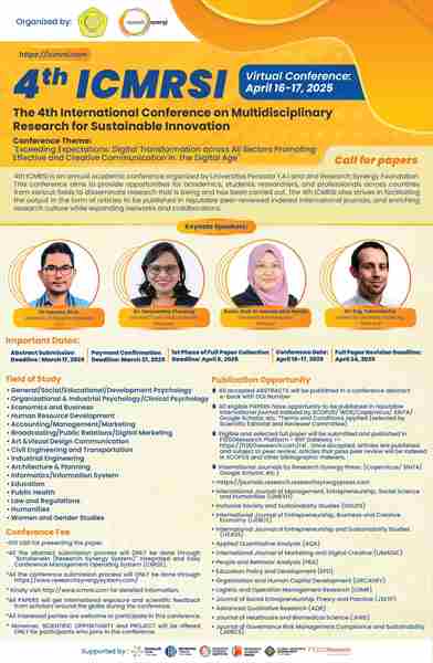 4th International Conference on Multidisciplinary Research for Sustainable Innovation in KOTA BANDUNG on 16 Apr