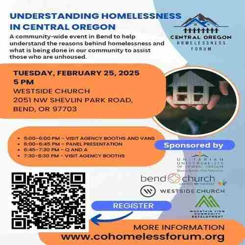 Undertanding Homelessness in Central Oregon in Bend on 25 Feb