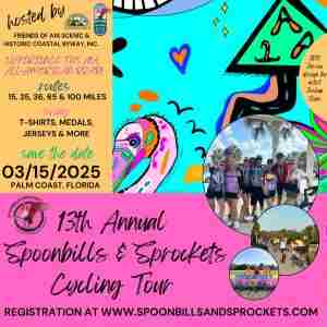 13th Annual Spoonbills and Sprockets Cycling Tour in Palm Coast on 15 Mar