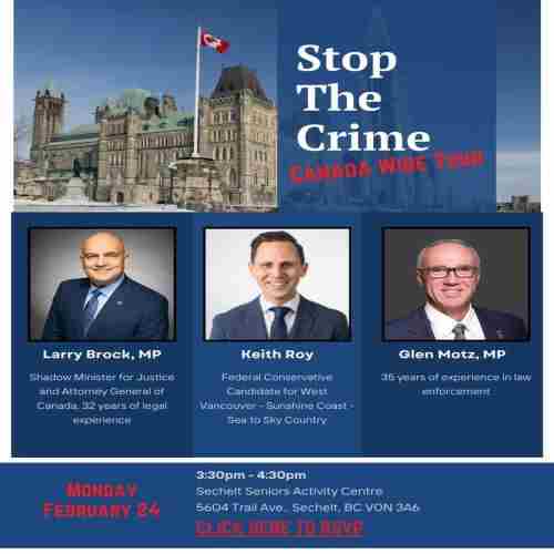 STOP THE CRIME TOUR - Sechelt in Sechelt on 24 Feb