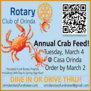 Rotary Club of Orinda's 22nd Annual Crab and Pasta Feed in Orinda on 4 Mar