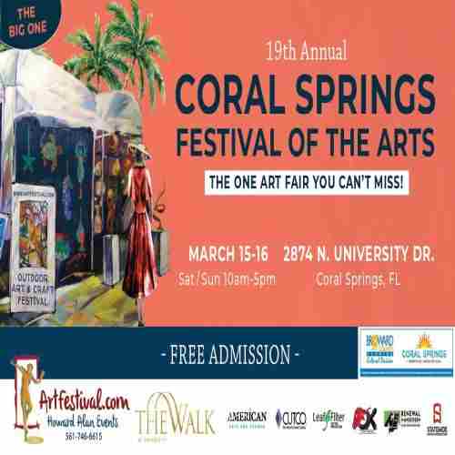 19th Annual Coral Springs Festival of the Arts in Coral Springs on 15 Mar