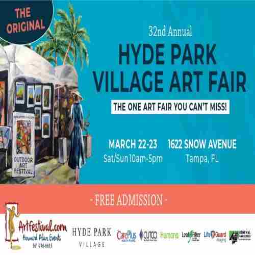 32nd Annual Hyde Park Village Art Fair in Tampa on 22 March 2025