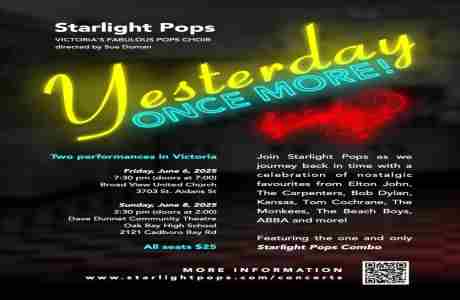 Starlight Pops presents "YESTERDAY ONCE MORE!" in Victoria on 6 Jun