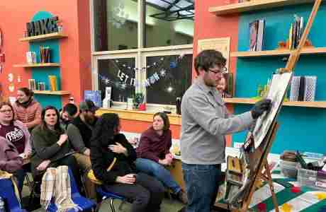 Grown-up Play Date at Children's Museum of NH - Paint Night with Live Animals in Dover on 28 Mar