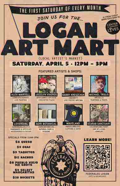 Logan Art Mart at Federales in Logan Square in Chicago on 5 Apr