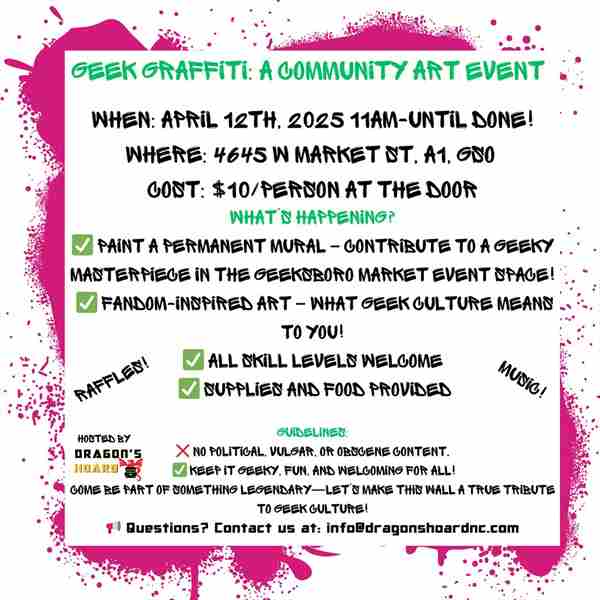 Geek Graffiti: A Community Art Event in Greensboro on 12 Apr